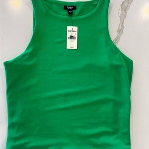 Express Women's Green Body Contour Tank Top